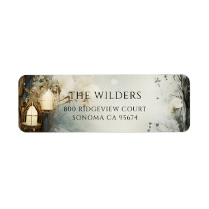 Misty Forest Candlelight Return Address