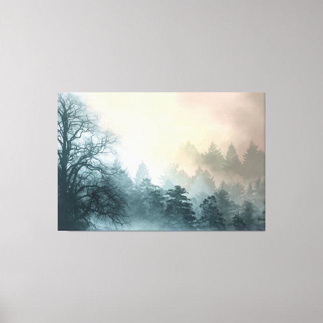 Misty Forest Dreamscape Atmospheric Nature Canvas  Print (Front)