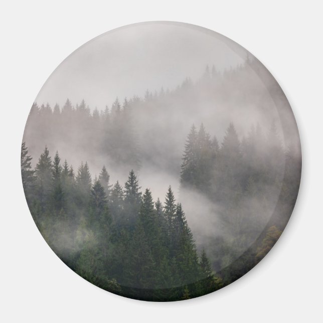 Misty Forest in the Mountains Magnet (Front)