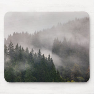 Misty Forest in the Mountains Mouse Mat