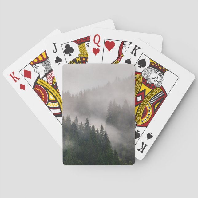 Misty Forest in the Mountains Playing Cards (Back)