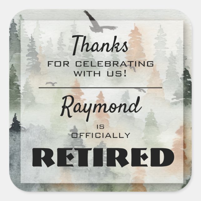 Misty Forest Masculine Party Favour Stickers (Front)