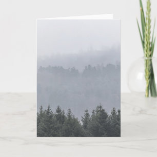 Misty Forest Mountains Nature Photo Card