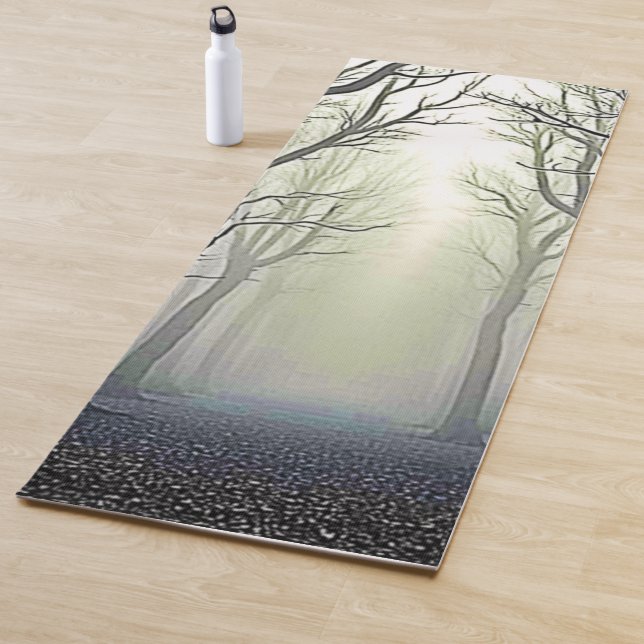 Misty Forest Path: Eerie Beauty Yoga Mat (In Situ)