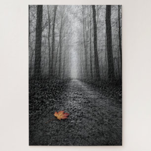 Misty Forest Path Selective Colour Jigsaw Puzzle