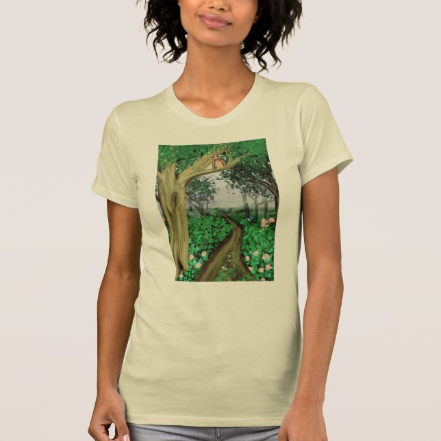 Misty Forest Path T-Shirt (Front)