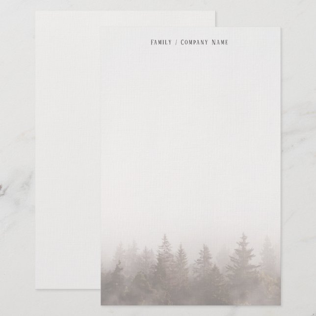  Misty forest Personalized Stationery  (Front/Back)