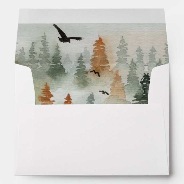 Misty Forest Printed Lining  Envelope (Back (Bottom))