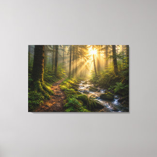 Misty Forest Sanctuary Canvas Print
