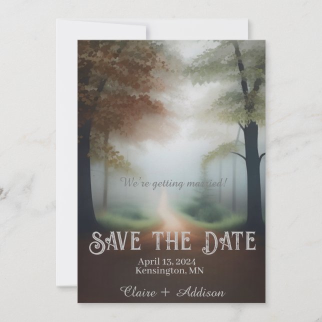 Misty Forest Save The Date (Front)