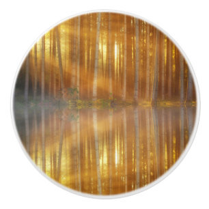 Misty Forest Scene Ceramic Knob