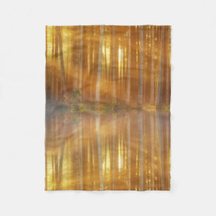 Misty Forest Scene Fleece Blanket