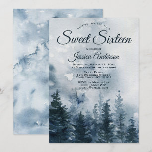 Misty Forest Sweet Sixteen Invitation
