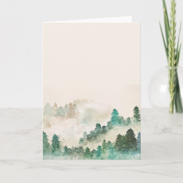 Misty Forest Watercolor Greeting Cards (Front)