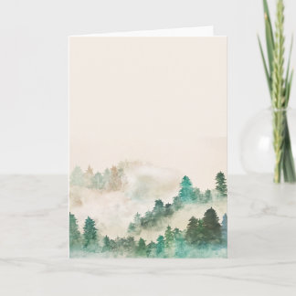 Misty Forest Watercolor Greeting Cards