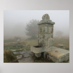 Misty Fountain Poster