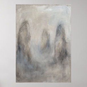 Misty Grey Standing Stones Poster