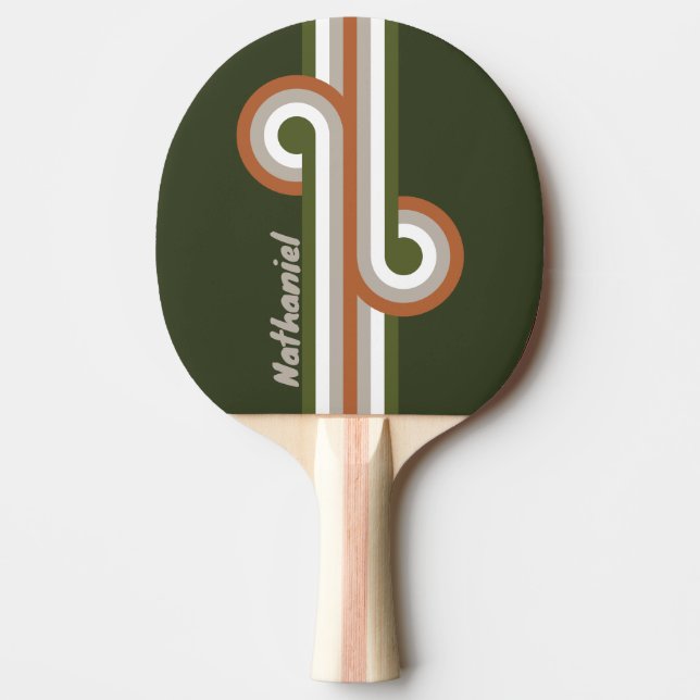 Misty Grove Stripe Loop with Name Ping Pong Paddle (Front)