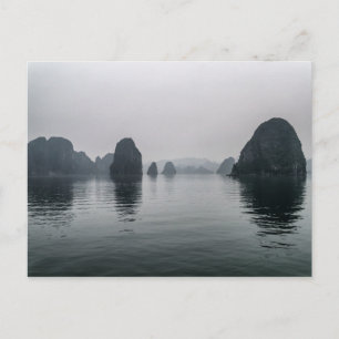 Misty Halong Bay Rock Islands, Vietnam Postcard