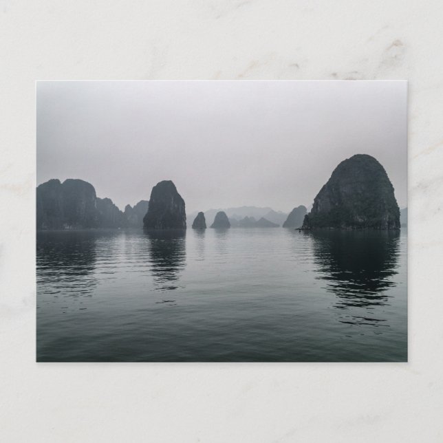 Misty Halong Bay Rock Islands, Vietnam Postcard (Front)