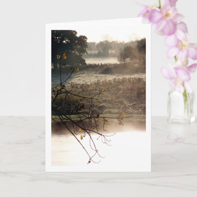 Misty Lake Landscape Card (Orchid)