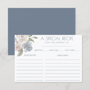 Misty Lake   Lovely Soft Dusty Floral Recipe Card