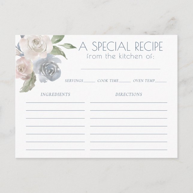Misty Lake | Lovely Soft Dusty Hued Recipe Card (Front)