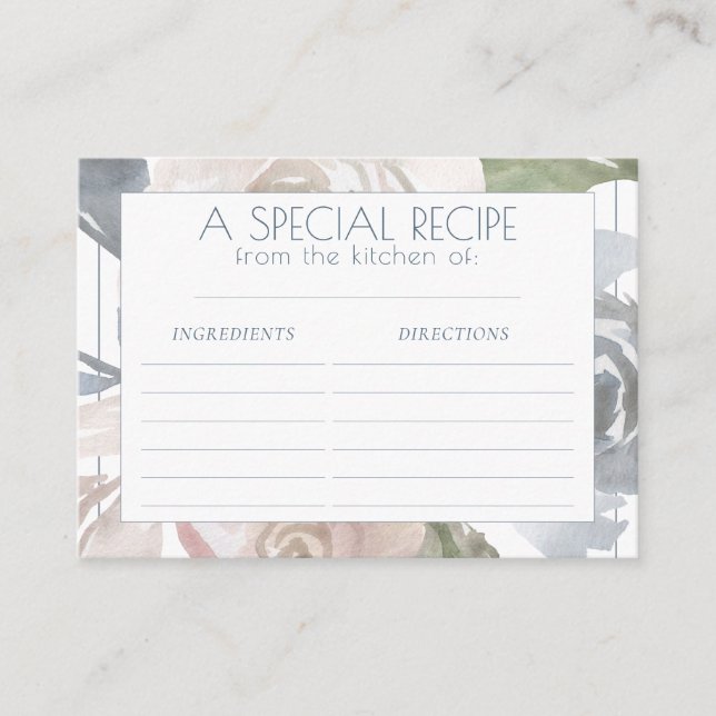 Misty Lake | Lovely Soft Dusty Hued Recipe Card (Front)