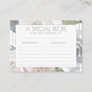 Misty Lake   Lovely Soft Dusty Hued Recipe Card
