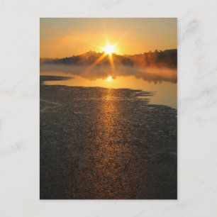 Misty Lake Sunrise Postcard