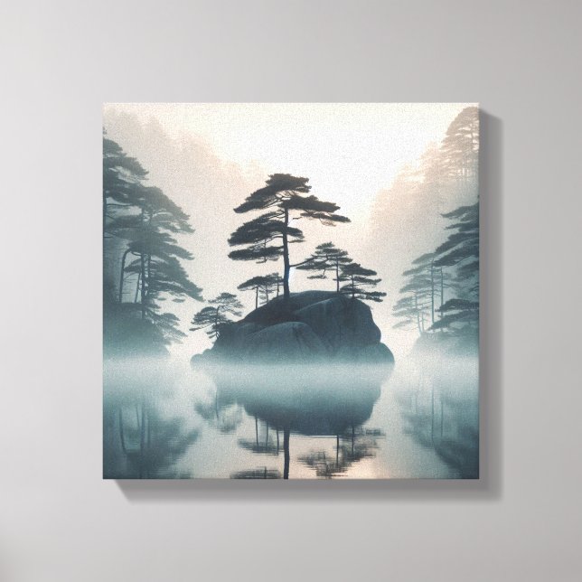 Misty Lake Tranquillity Japandi Wall Decor (Front)