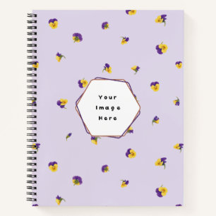 Misty Lavender Purple Yellow Viola Floral Pattern Notebook