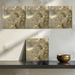 Misty Marble Abstract Pattern Dark Gold ID705a Tile