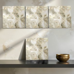 Misty Marble Abstract Pattern Dark Gold ID705c Tile