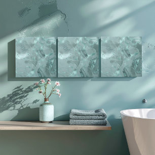 Misty Marble Abstract Pattern Med Teal ID705b Tile