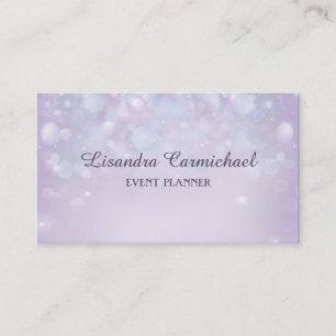 Misty Mauve Bokeh Event Planner Business Cards
