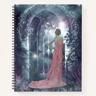 Misty moonlight night notebook