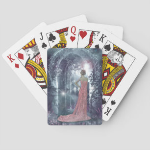Misty moonlight night playing cards