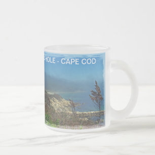 Misty Morning at Nobska Point - Cape Cod MA Frosted Glass Coffee Mug