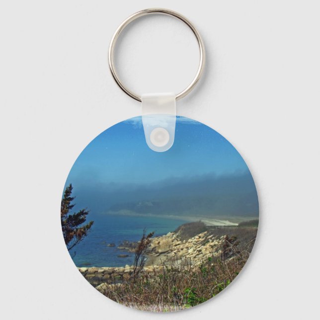 Misty Morning at Nobska Point - Cape Cod MA Key Ring (Front)