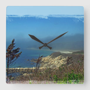 Misty Morning at Nobska Point - Cape Cod MA Square Wall Clock