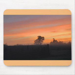 Misty morning at sunrise mouse mat
