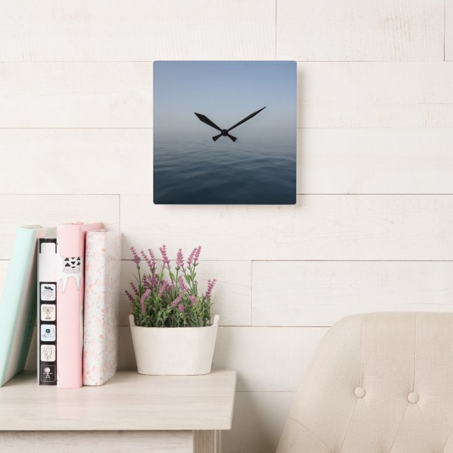 Misty Morning Capri Ocean Bliss 1 Square Wall Clock (Reading Room)