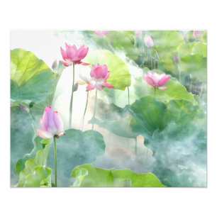 Misty Morning Lotus Photo Print