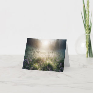 Misty Morning Meadow Holiday Card
