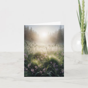Misty Morning Meadow Note Card
