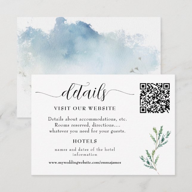 Misty Morning Meadow Wedding Details RSVP Card (Front/Back)
