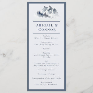 Misty Mountain Blue Grey White Elegant Programme