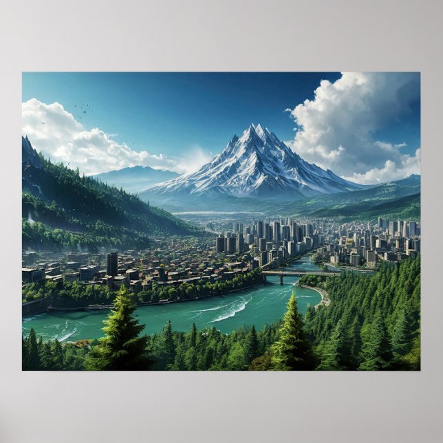 Misty Mountain City Poster (Front)