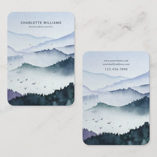 Misty Mountain Custom Jewellery Display Card (Front/Back)